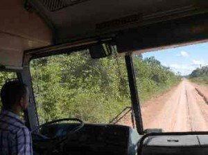 The view from the bus.